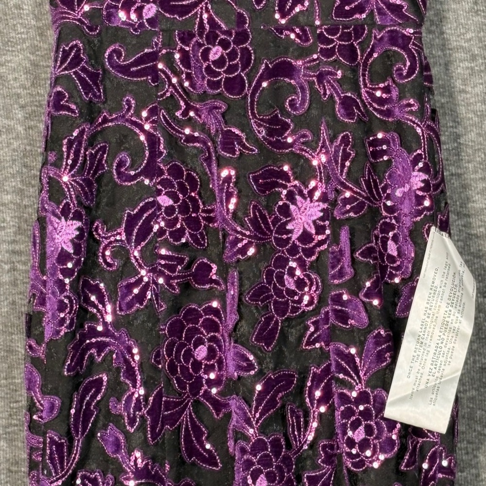 Dress the Population Strapless Purple Embellished Gown - Picture 4 of 14